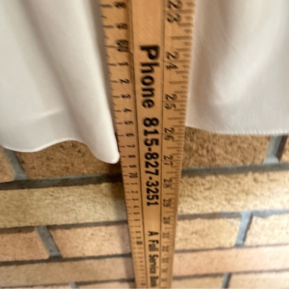 NWT Rebecca Taylor Blouse White Ivory Peplum V-Neck 100% Silk Size 12 - Picture 7 of 8